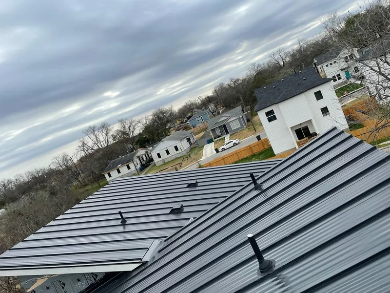 Standing seam metal roof panels with vents for Skylight Repair in Russellville